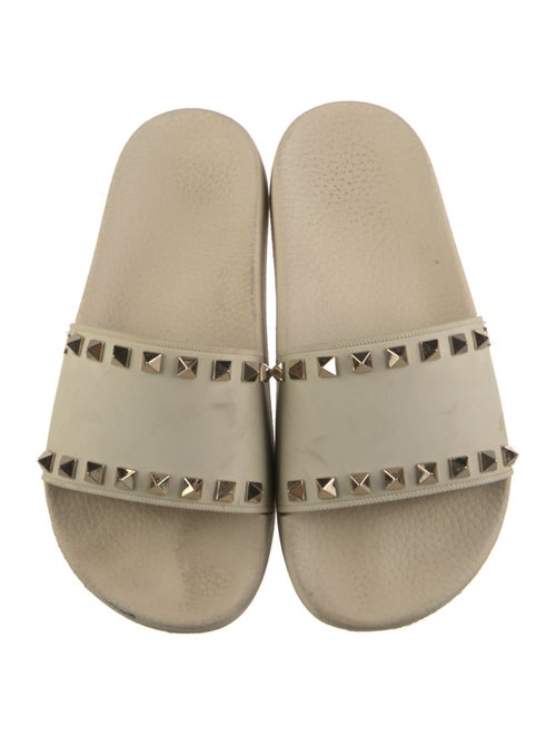 Valentino Rockstud Accents Rubber Slides