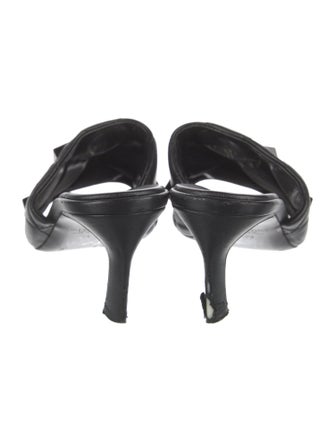 Valentino Leather Studded Accents Slides