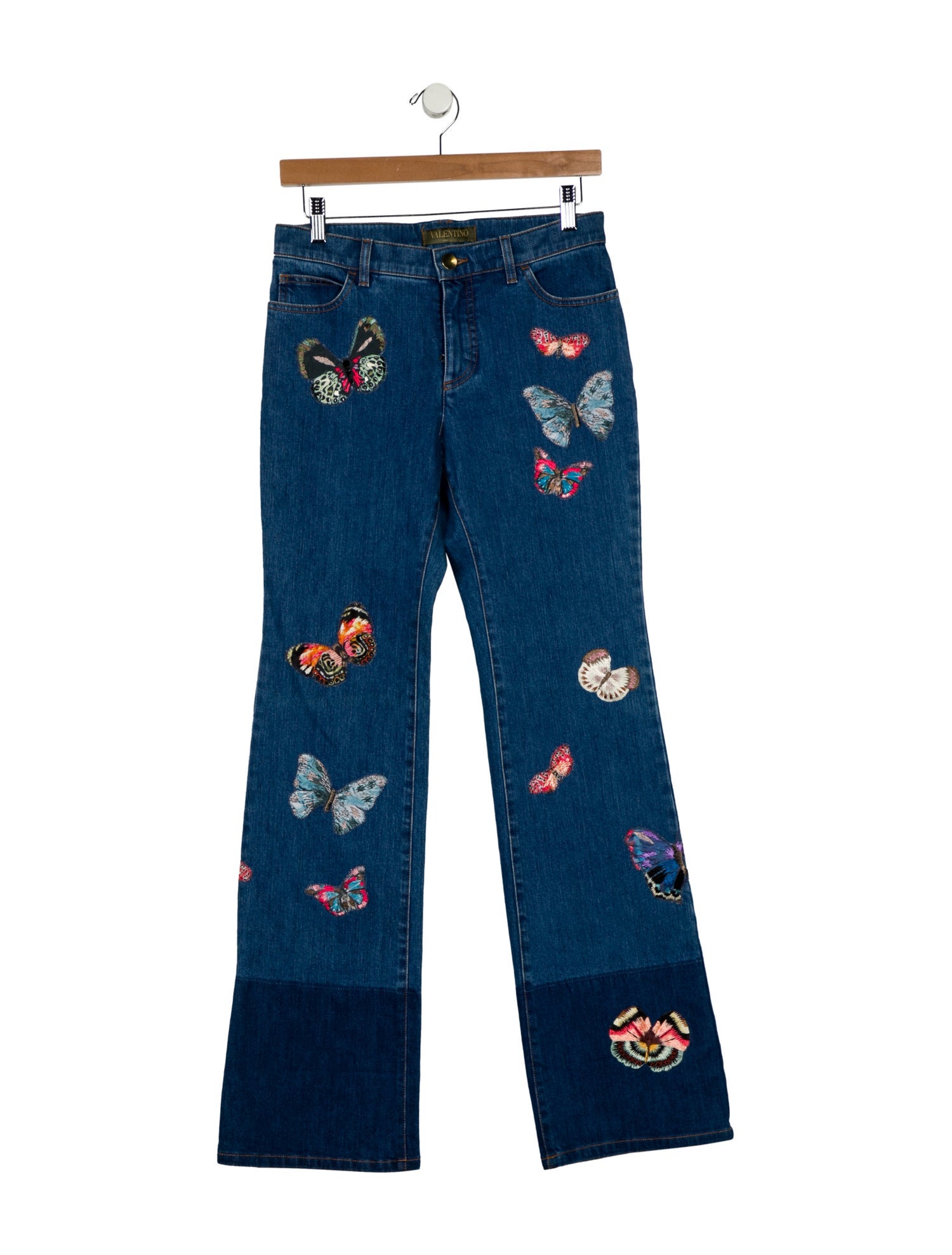 Valentino Mid-Rise Wide Leg Jeans