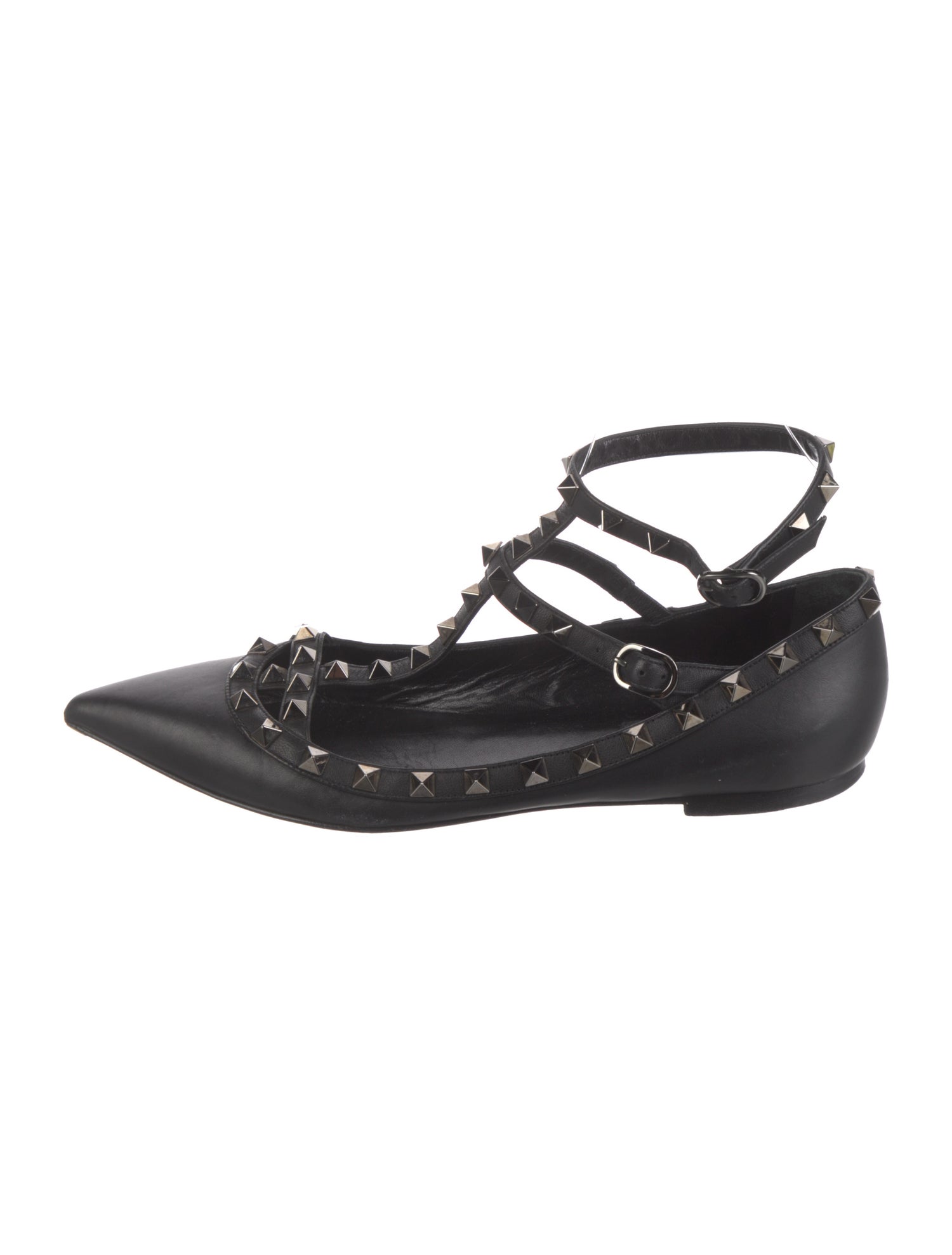 Valentino Rockstud Accents Leather Ballet Flats