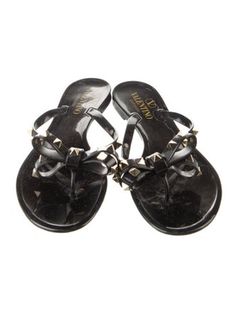 Valentino Rockstud Accents Rubber Slides