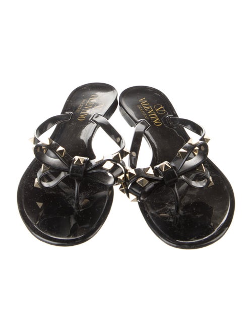 Valentino Rockstud Accents Rubber Slides