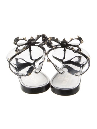 Valentino Rockstud Accents Rubber Slides