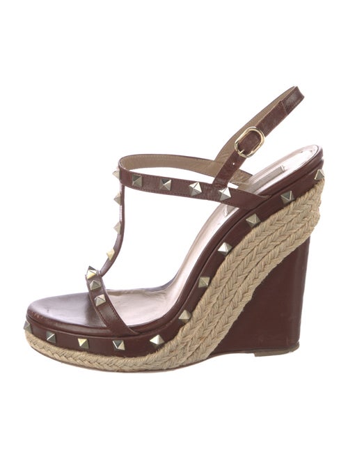 Valentino Rockstud Accents Leather Espadrilles