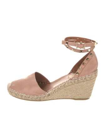 Valentino Rockstud Accents Leather Espadrilles