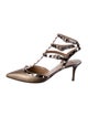 Valentino Rockstud Accents Leather T-Strap Pumps