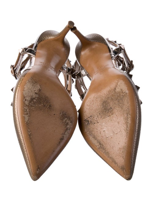 Valentino Rockstud Accents Leather T-Strap Pumps