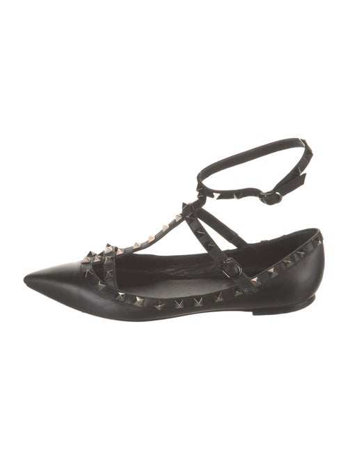 Valentino Rockstud Accents Leather Ballet Flats