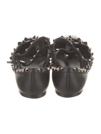 Valentino Rockstud Accents Leather Ballet Flats