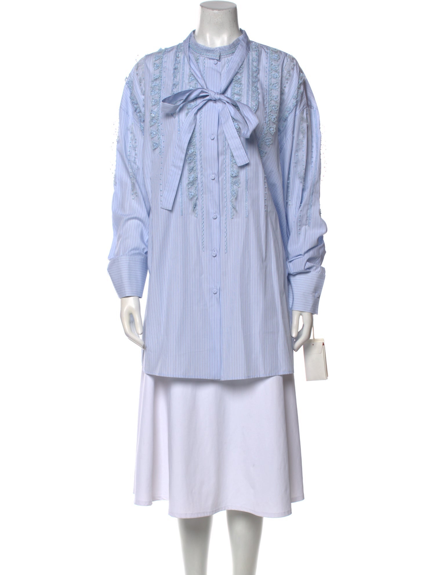Valentino Striped Mock Neck Tunic w/ Tags