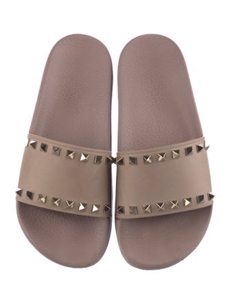 Valentino Rubber Studded Accents Slides