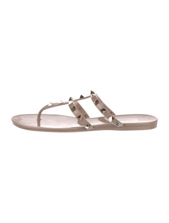 Valentino Rockstud Accents Rubber Slides
