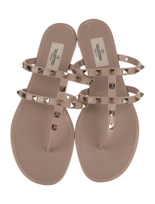 Valentino Rockstud Accents Rubber Slides