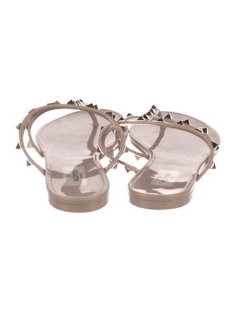 Valentino Rockstud Accents Rubber Slides