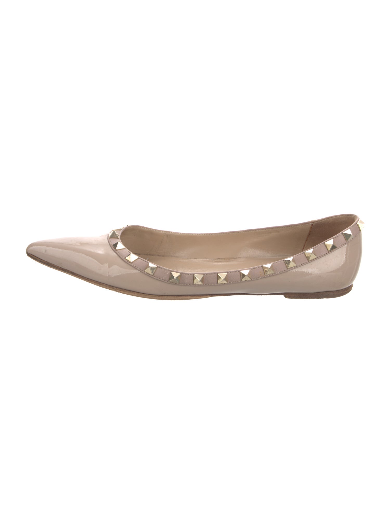 Valentino Rockstud Accents Patent Leather Ballet Flats