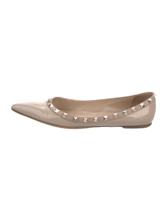 Valentino Rockstud Accents Patent Leather Ballet Flats
