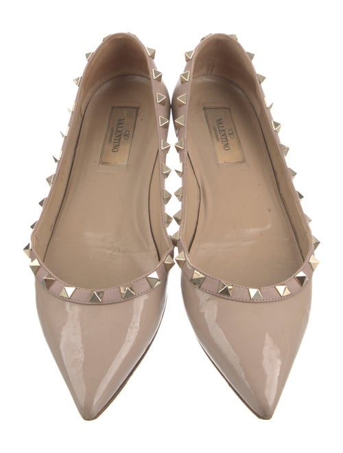 Valentino Rockstud Accents Patent Leather Ballet Flats