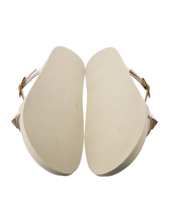 Valentino Rockstud Accents Leather T-Strap Sandals