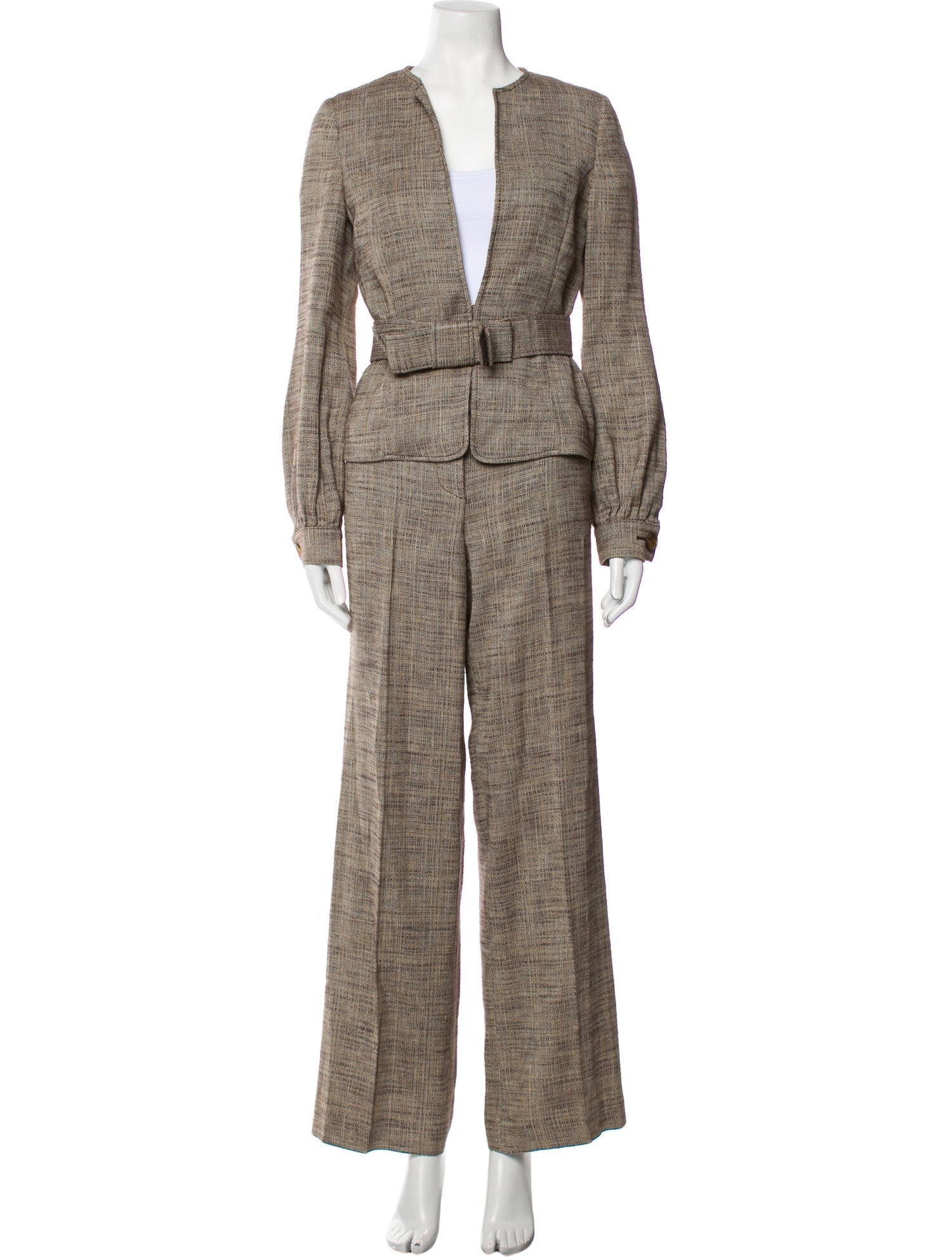 Valentino Linen Striped Pantsuit