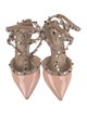Valentino Rockstud Accents Patent Leather T-Strap Pumps