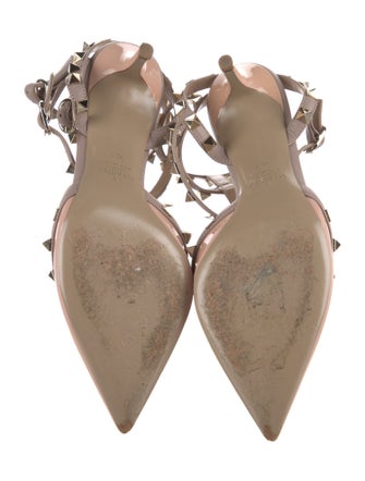 Valentino Rockstud Accents Patent Leather T-Strap Pumps