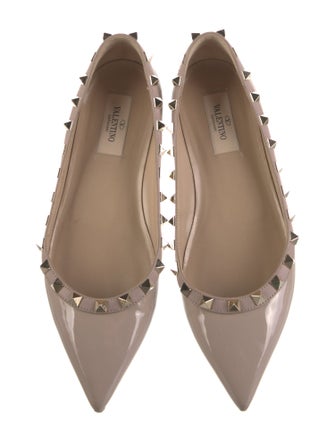 Valentino Rockstud Accents Patent Leather Ballet Flats