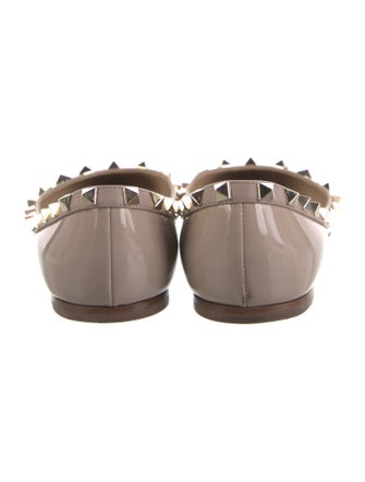 Valentino Rockstud Accents Patent Leather Ballet Flats