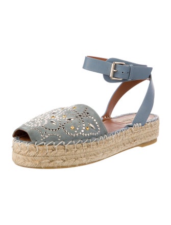 Valentino Suede Studded Accents Espadrilles