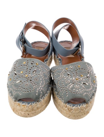 Valentino Suede Studded Accents Espadrilles