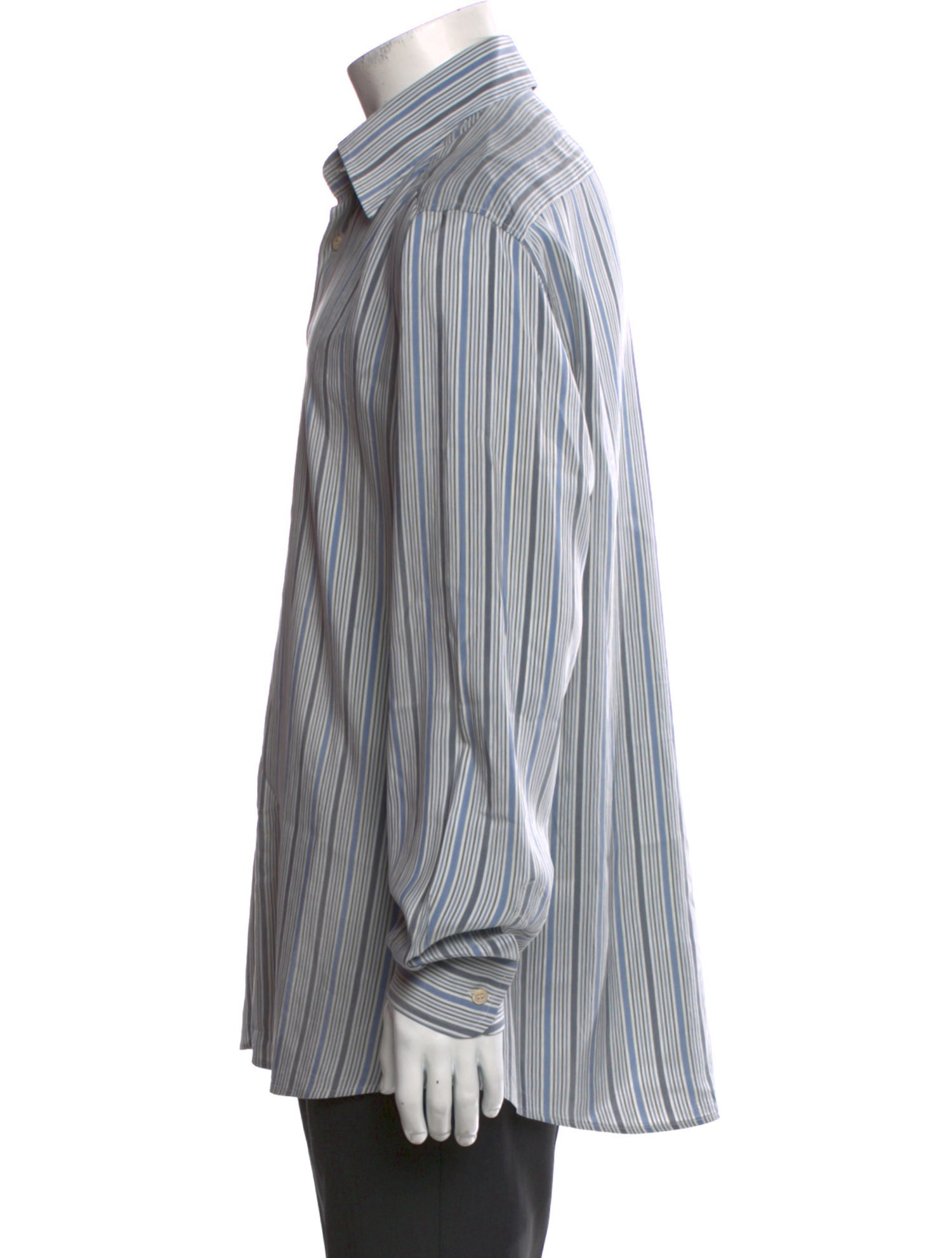 Valentino Striped Long Sleeve Dress Shirt