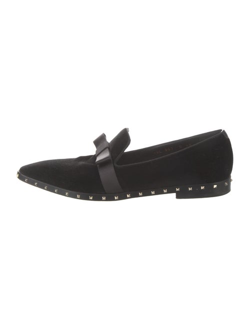 Valentino Rockstud Accents Velvet Loafers