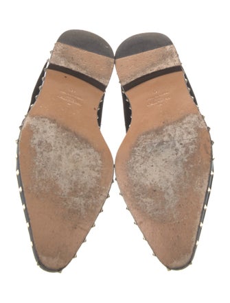 Valentino Rockstud Accents Velvet Loafers