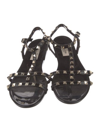 Valentino Rockstud Accents Rubber Gladiator Sandals