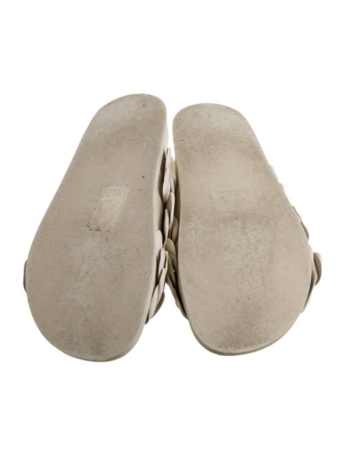 Valentino Leather Floral Print Slides