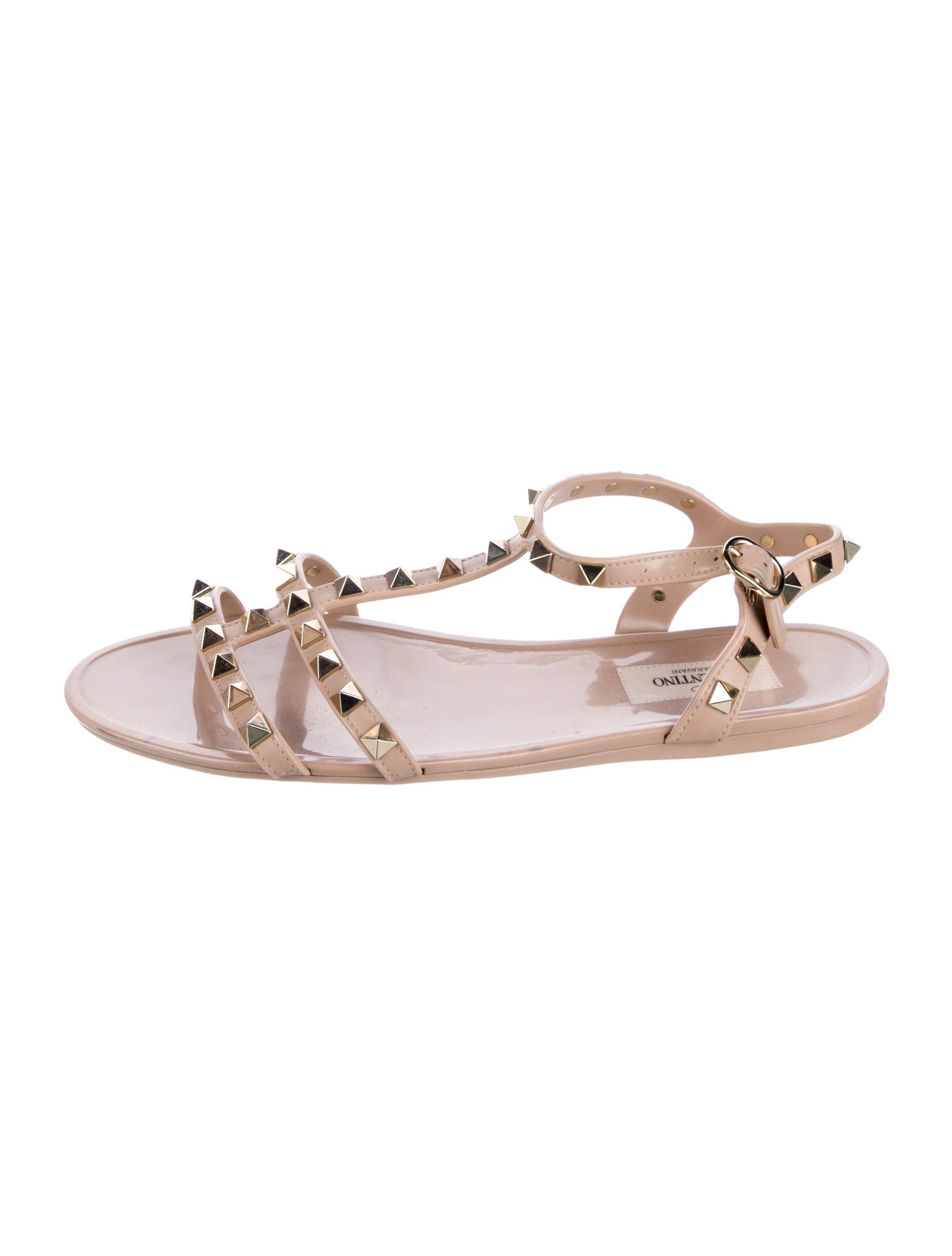 Valentino Rockstud Accents Rubber Gladiator Sandals