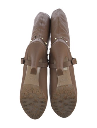 Valentino Rockstud Accents Leather Boots