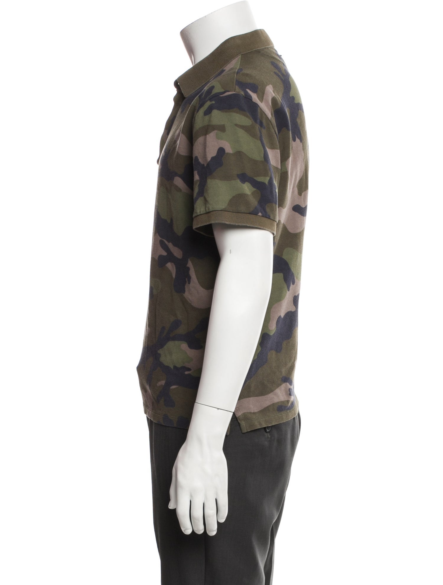 Valentino Camouflage Print Collar Polo Shirt