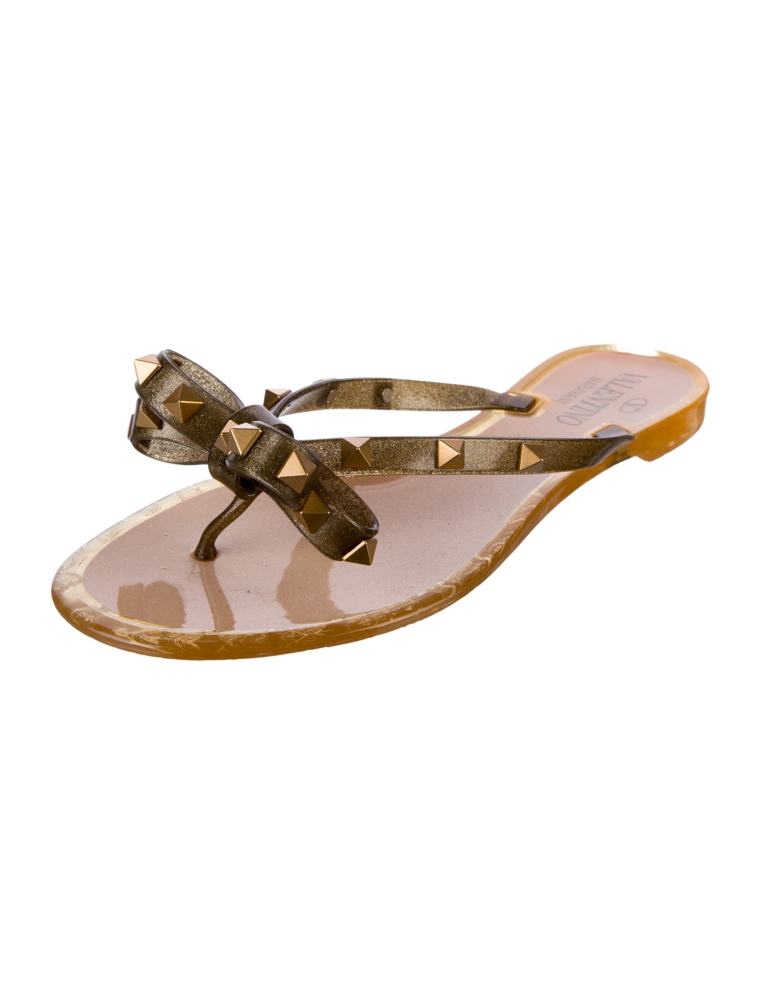 Valentino Rockstud Accents Rubber Slides