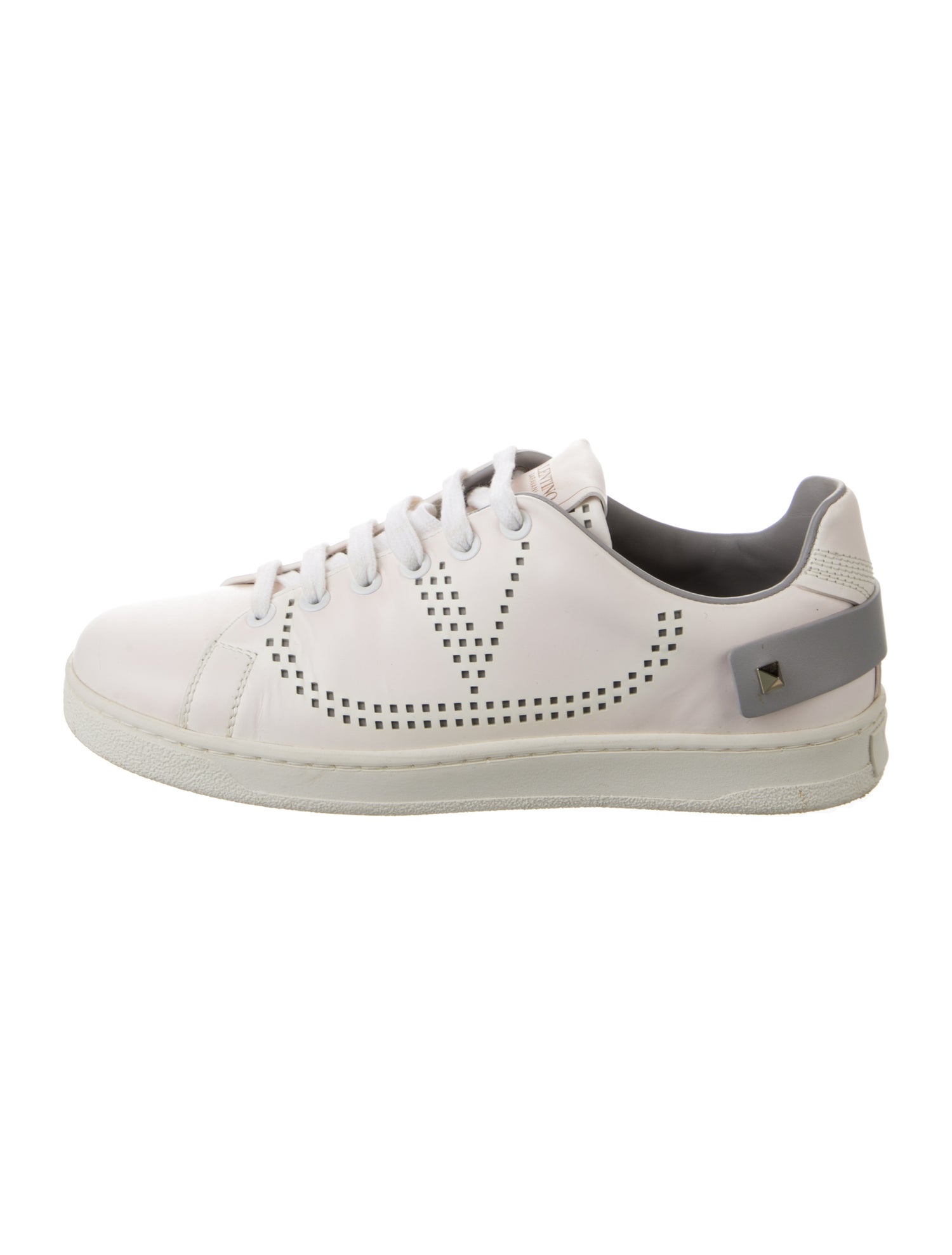 Valentino Rockstud Accents Leather Sneakers