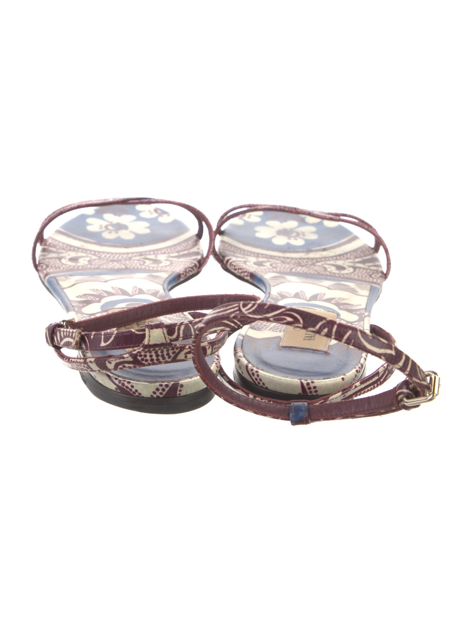 Valentino Leather Printed Gladiator Sandals