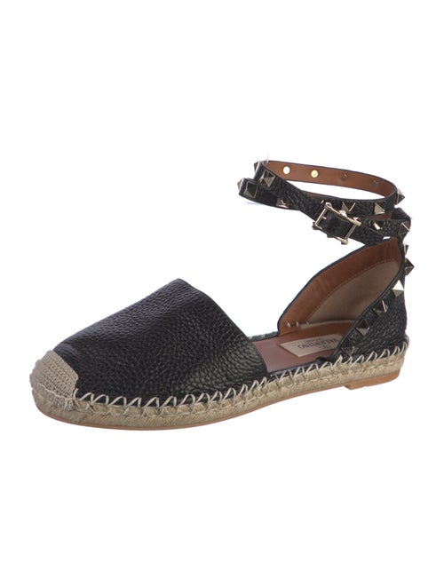Valentino Rockstud Accents Leather Espadrilles