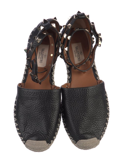 Valentino Rockstud Accents Leather Espadrilles