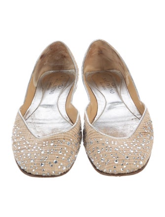 Valentino Raffia Printed D'Orsay Flats