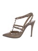 Valentino Rockstud Accents Patent Leather T-Strap Pumps