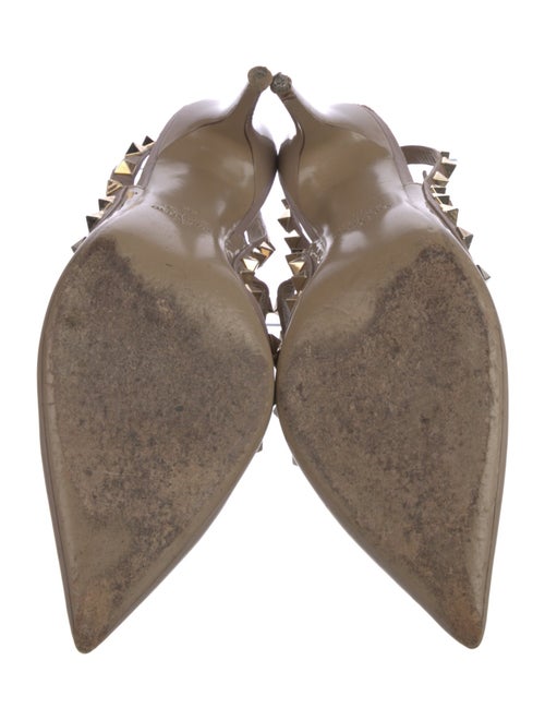 Valentino Rockstud Accents Patent Leather T-Strap Pumps