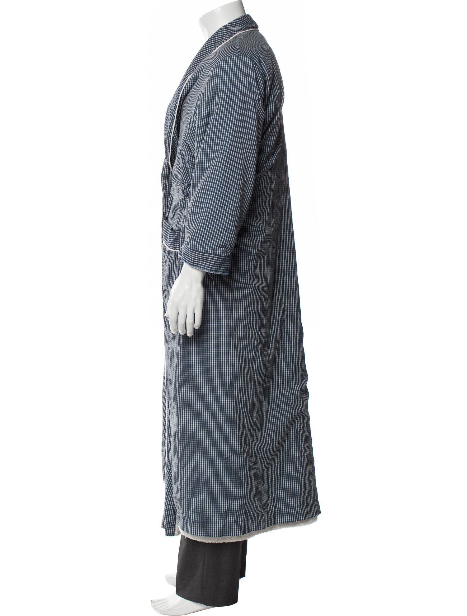 Valentino Striped Raw-Edge Trim Robe