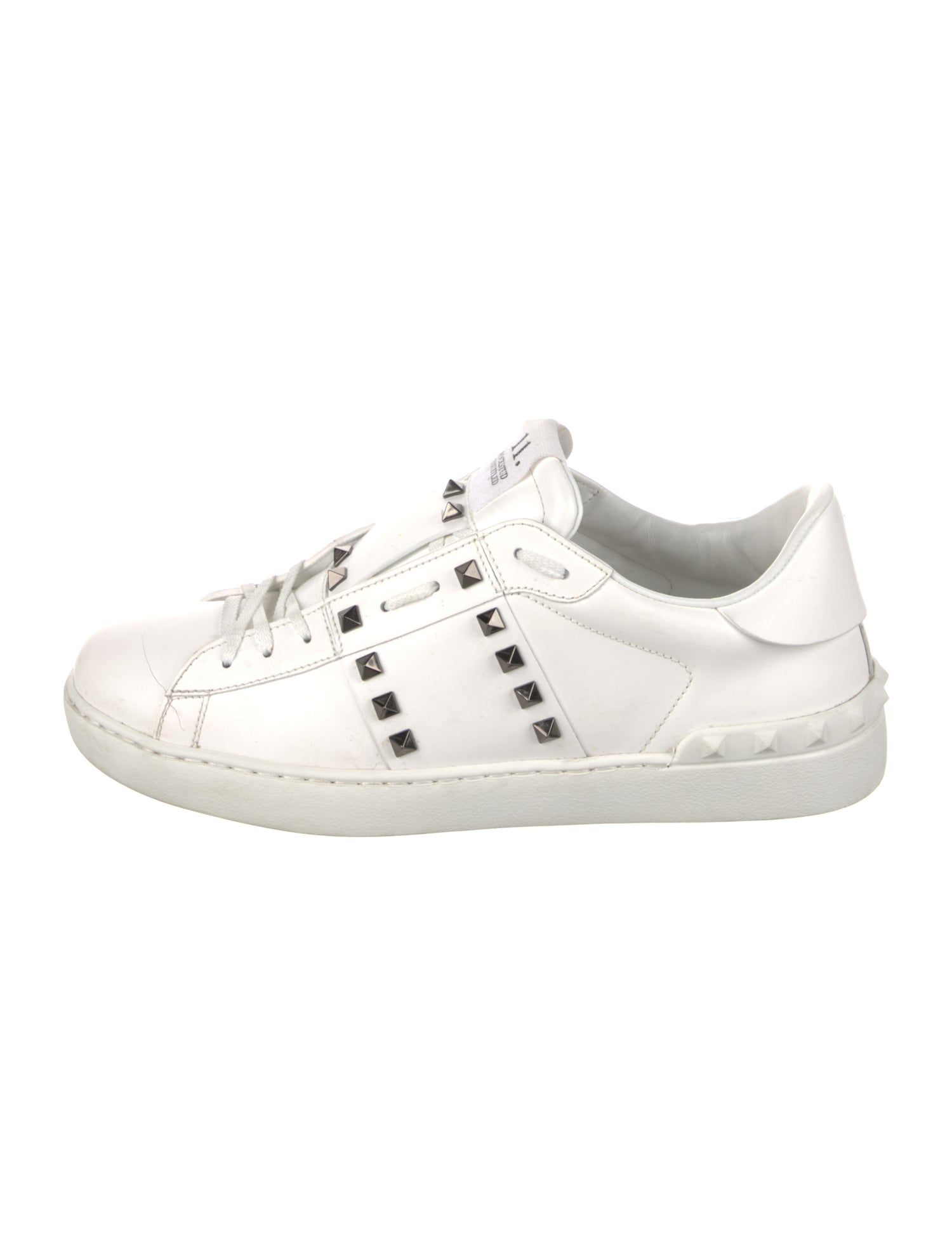 Valentino Rockstud Accents Leather Sneakers