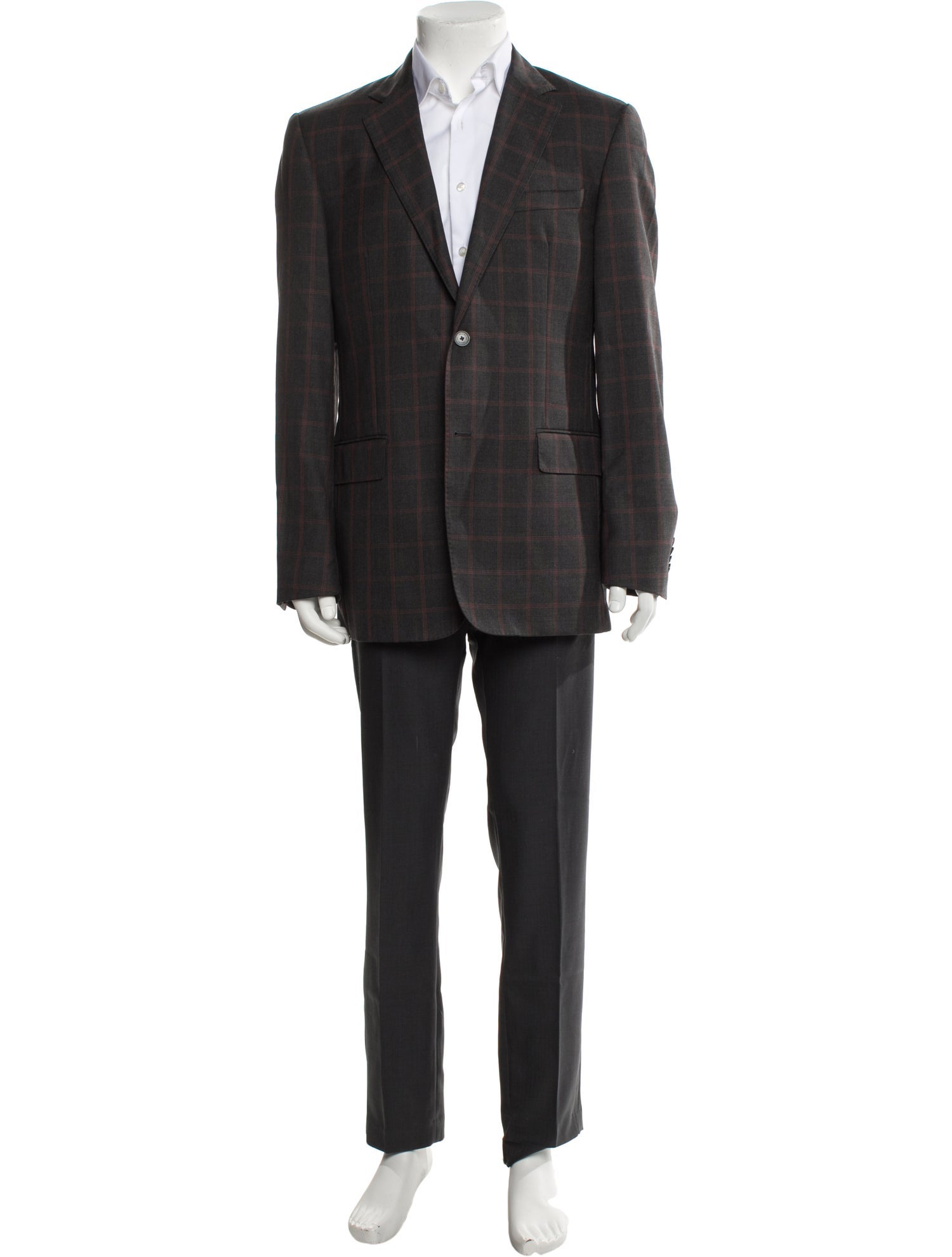 Valentino Wool Plaid Print Blazer