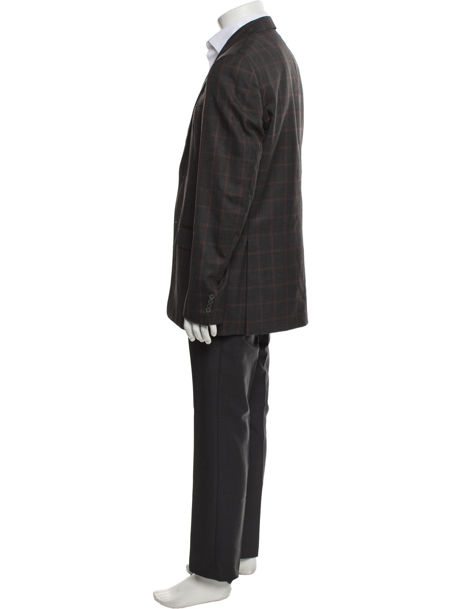 Valentino Wool Plaid Print Blazer