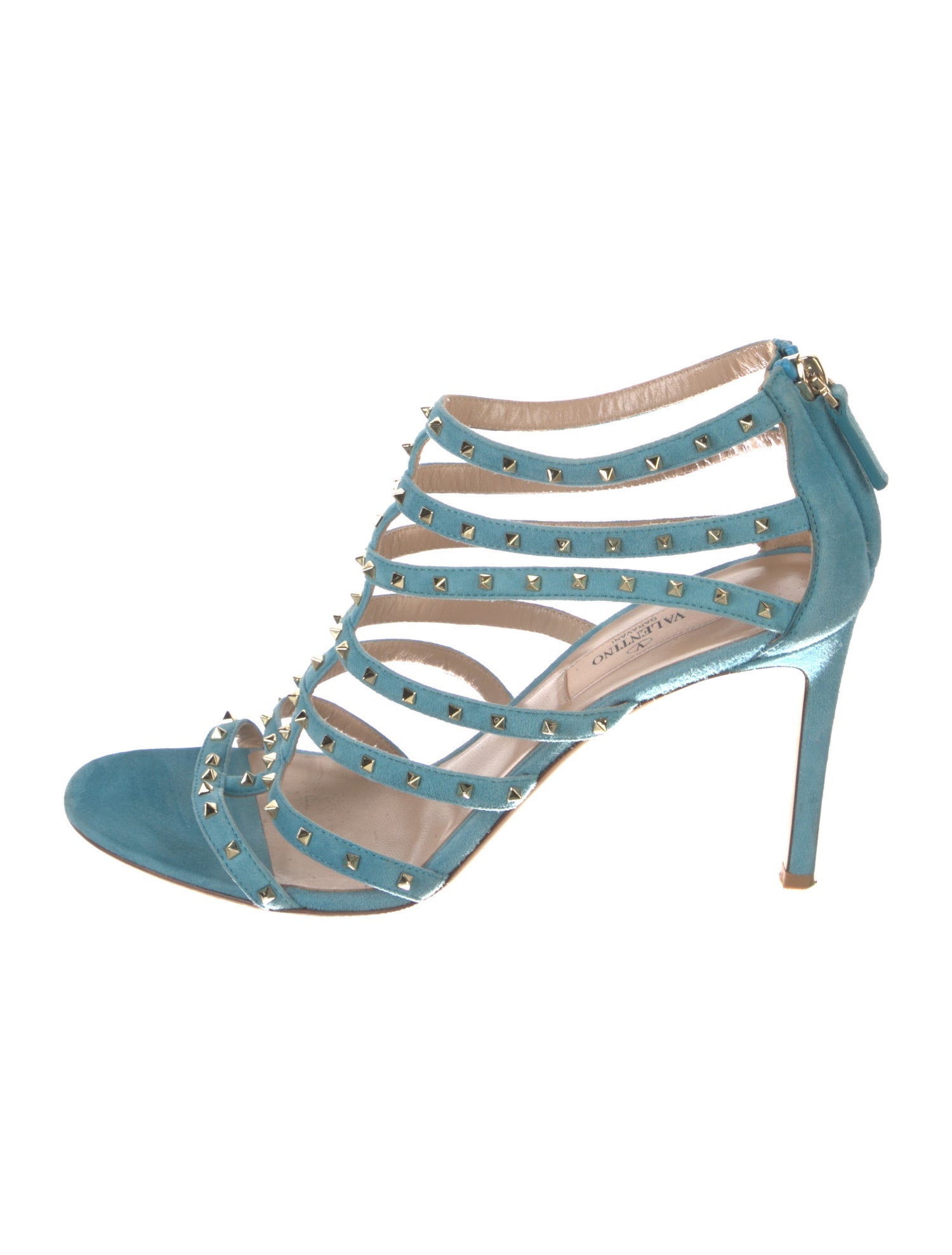 Valentino Rockstud Accents Suede Gladiator Sandals